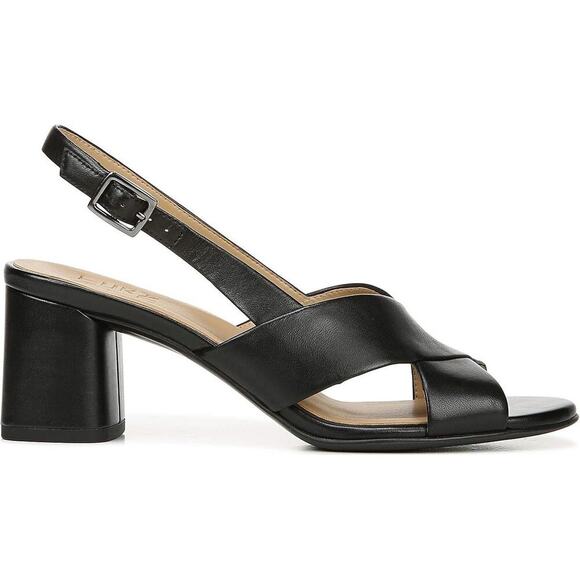 NATURALIZER Women's Black Azalea Leather Heel Cup Slingback Sandals Size 10.5 - Picture 2 of 12